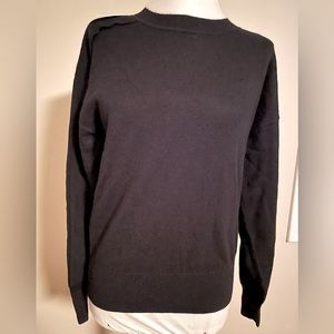 Brand New Women’s Aqua Black Cashmere Crewneck Sweater Size XS
